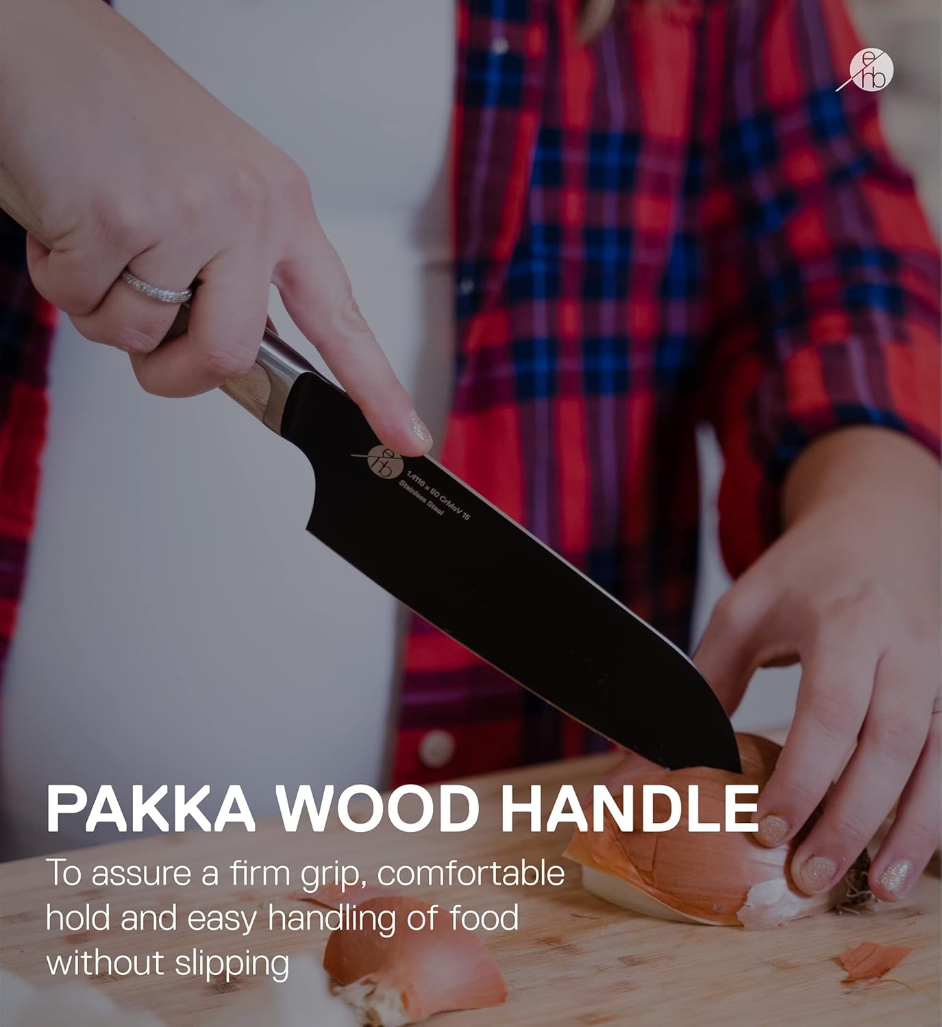 Everdure German Steel Professional Bread Knife, 10.55 Inch Serrated Edge Blade, Titanium Coated Blade with Pakka Wood Handle, Perfect Kitchen Knife for Slicing Bread Loaves, Bagels, Cake, and More