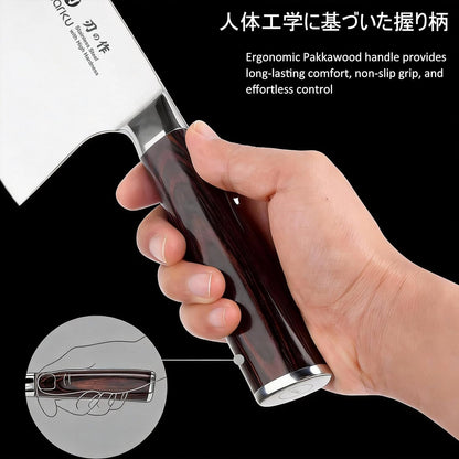 imarku Santoku Knife-Super Sharp Chef Knife Made of High Carbon Stainless Steel, Kitchen Knife with Ergonomic Handle, Great Sharp Knife on Christmas and Birthday for Her Him