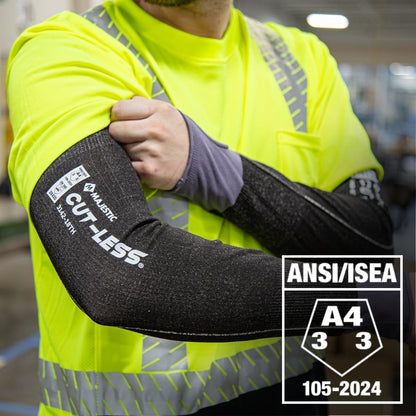 Majestic Glove Cut-Less Korplex Cut Resistant Sleeves w/Thumb Hole, Provide Arm and Wrist Protection