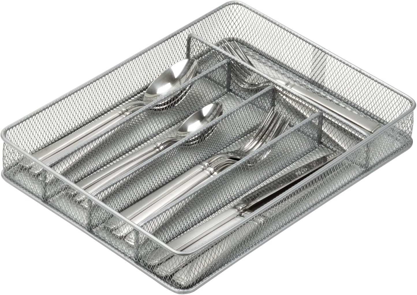 Honey-Can-Do KCH-02163 Steel Mesh 7-Compartment Expandable Utility Drawer Organizer, Silver