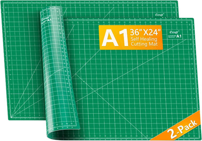 Ecraft Self Healing Cutting Mat 18x12 Inch A3, 5-Ply Double Sided Rotary Cutting Board with Grid, Grey/Black for Sewing, Quilting, Fabric & Craft Projects