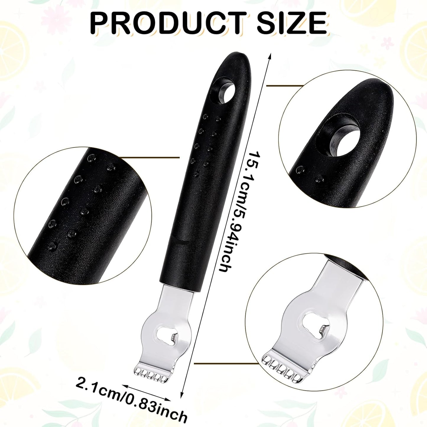 Ouligay Lemon Zester, Channel Knife, Peeler, Stainless Steel Bartender Accessories for Cocktail Garnish, Citrus Orange and Lemon Peeler - Bar Accessories for Home