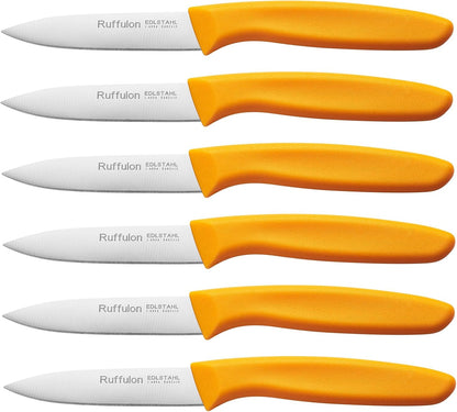 Paring Knife Fruit Knife Set (6 Pieces), Ultra Sharp Stainless Steel Vegetable and Fruit Knife with PP Plastic Ergonomic Handle for Cutting Fruits and Vegetables.Multi.