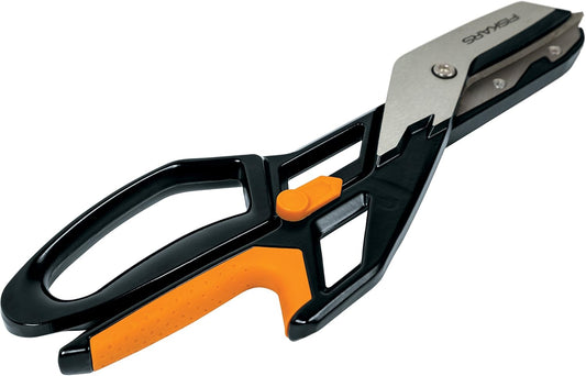 Fiskars Pro PowerArc Shop Shears, Heavy Duty Stainless Steel Scissor, Industrial Grade Tool for Building and Construction, 10 in, Orange/Black