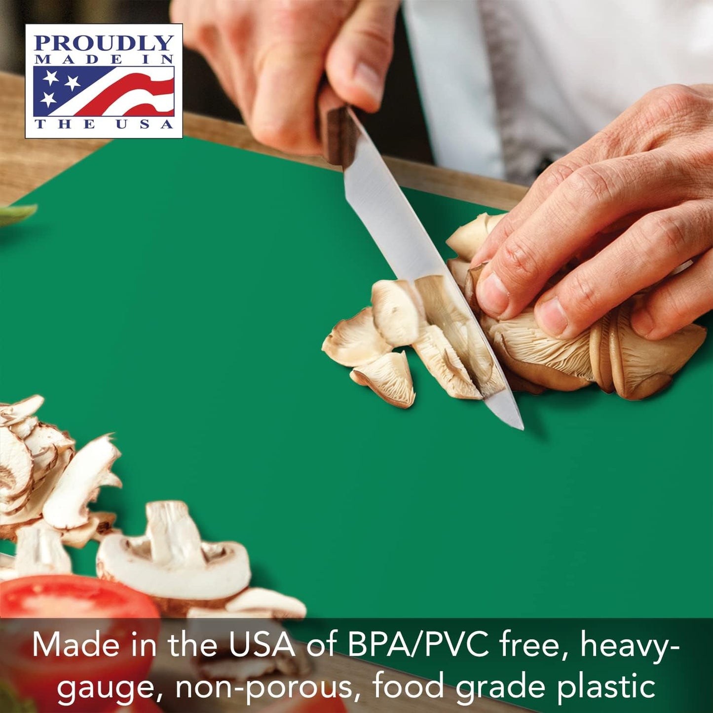 Cut N' Funnel Multi-Color Heavy Gauge Flexible Plastic Cutting Board Mats 4 Pack 18" x 12" Made in the USA BPA Free Dishwasher Safe