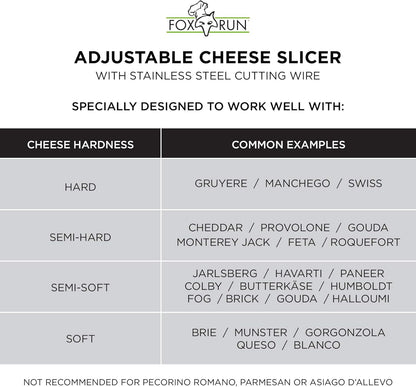 Fox Run Cheese Slicer Stainless Steel, Dual-Sided Thick and Thin Cheese Slicer