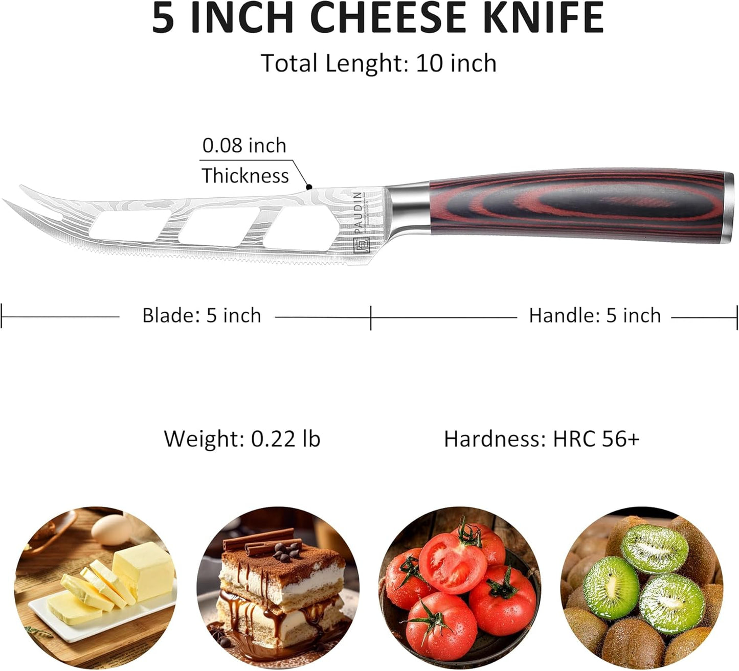 PAUDIN Chef Knife, 10 Inch Meat Knife, Ultra Sharp Brisket Slicing Knives, High Carbon Stainless Steel Kitchen Knife with Ergonomic Handle for BBQ, Roast, Meats and Vegetables