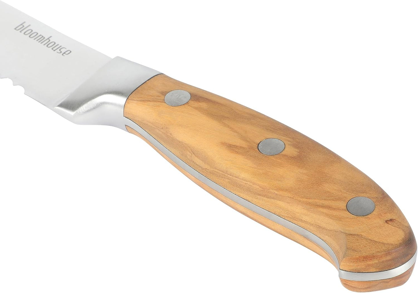 Bloomhouse - Two Time Oprah's Favorite Things Winner - 5" Utility Boning Kitchen Knife German Stainless Steel Blade w/Forged Italian Olive Wood Handle Full Tang for Meat Poultry & Precision Cutting