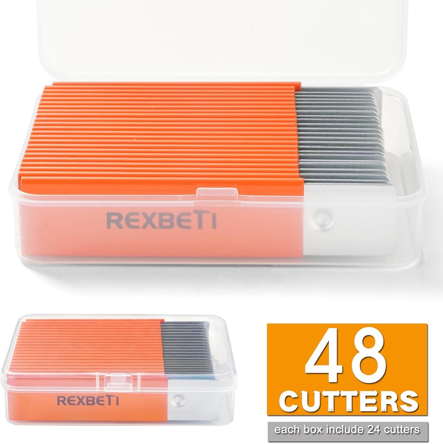 REXBETI 12 Pack Box Cutter, Retractable Cardboard Cutter, Razor Blade Scraper, Handy Box Opener, More Sharp Single Edge Razor Blade Box Cutter Set for Packages Papers and Boxes, Antirust Utility Knife