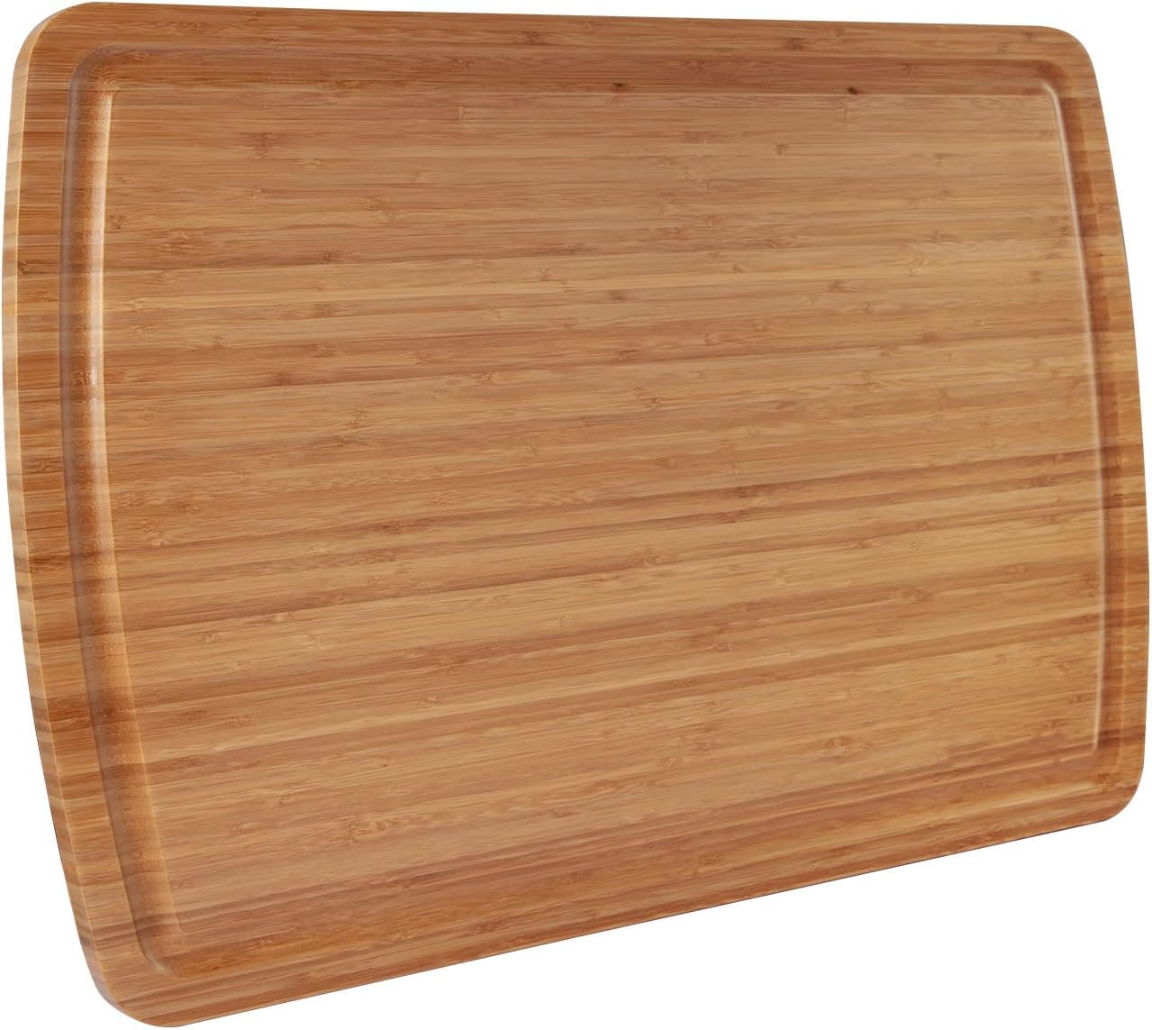 Extra Large Bamboo Wood Cutting Board, 24 x 18 Inch Kitchen Wooden Chopping Board with Juice Groove, Reversible Butcher Block Cutting Board for Meat, Turkey Carving