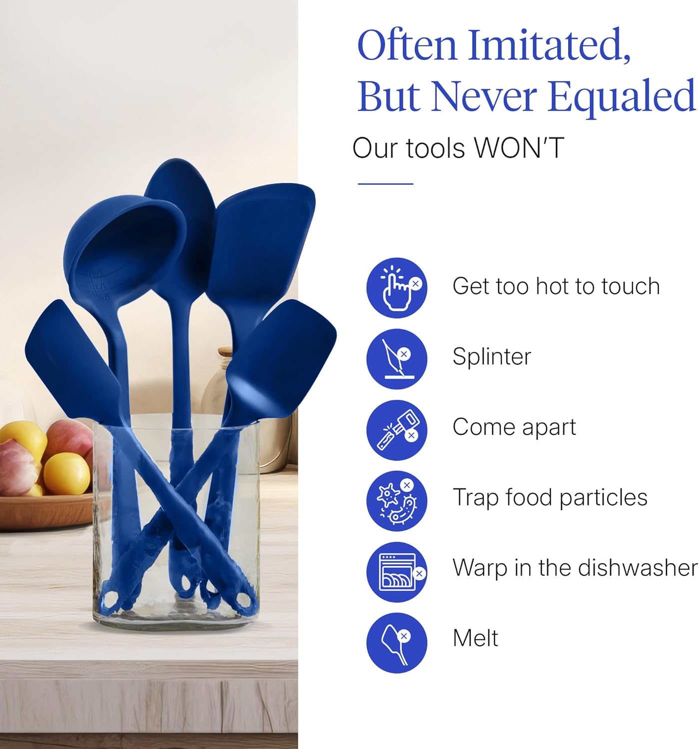 GIR: Get It Right 5 Piece Silicone Ultimate Kitchen Utensils Set - Ladle, Spatula, Flip, Spoon & Spoonula - Non-Toxic Cooking Utensils for Nonstick Cookware, Cooking and Baking - Red