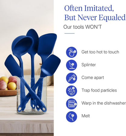 GIR: Get It Right 5 Piece Silicone Ultimate Kitchen Utensils Set - Ladle, Spatula, Flip, Spoon & Spoonula - Non-Toxic Cooking Utensils for Nonstick Cookware, Cooking and Baking - Red