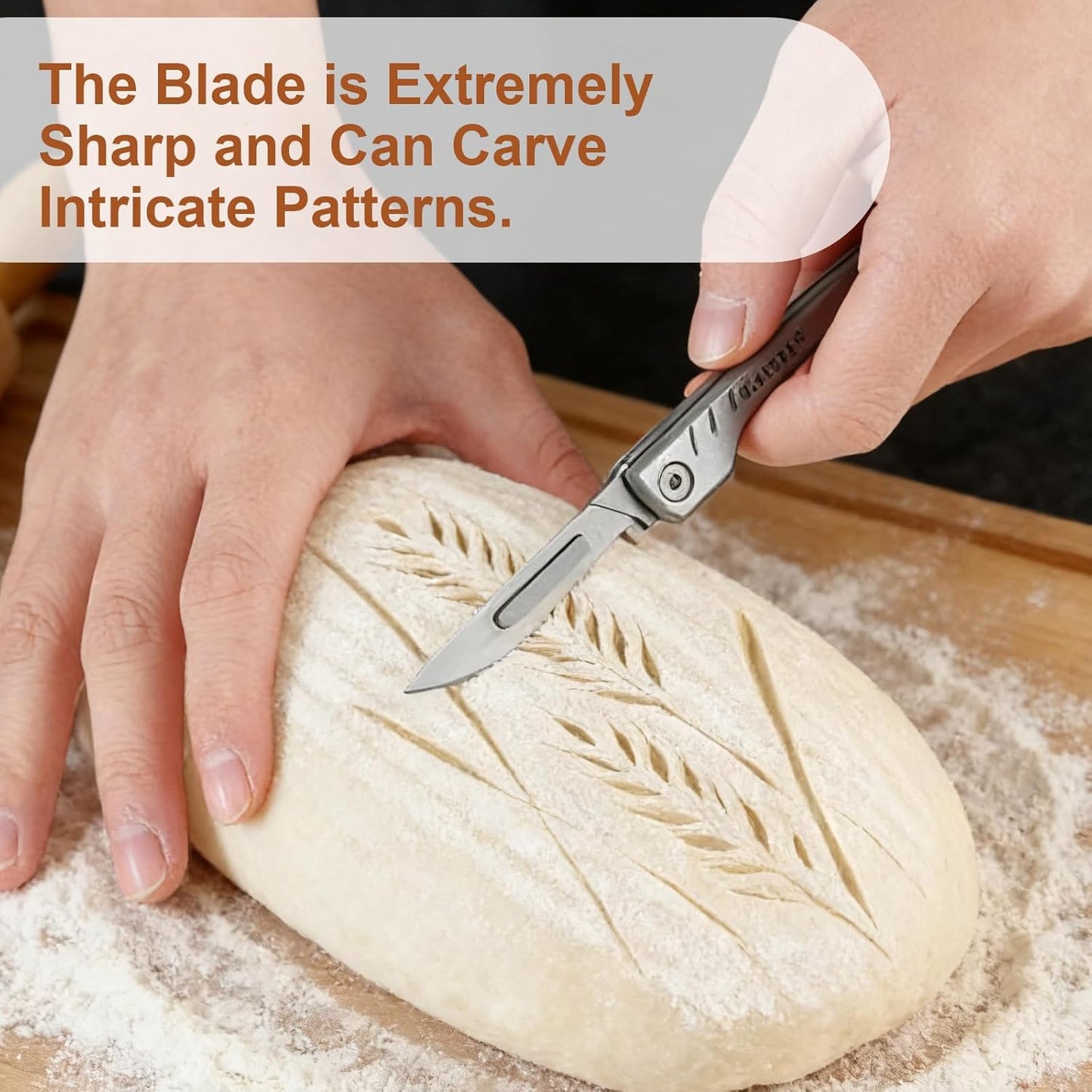2026 New Model Premium Bread Lame – Professional Foldable Dough Scoring Tool with Food-Grade Carbon Steel Blades, Extra 5 Replacement Blades Included, Safe Design & Textured Handle