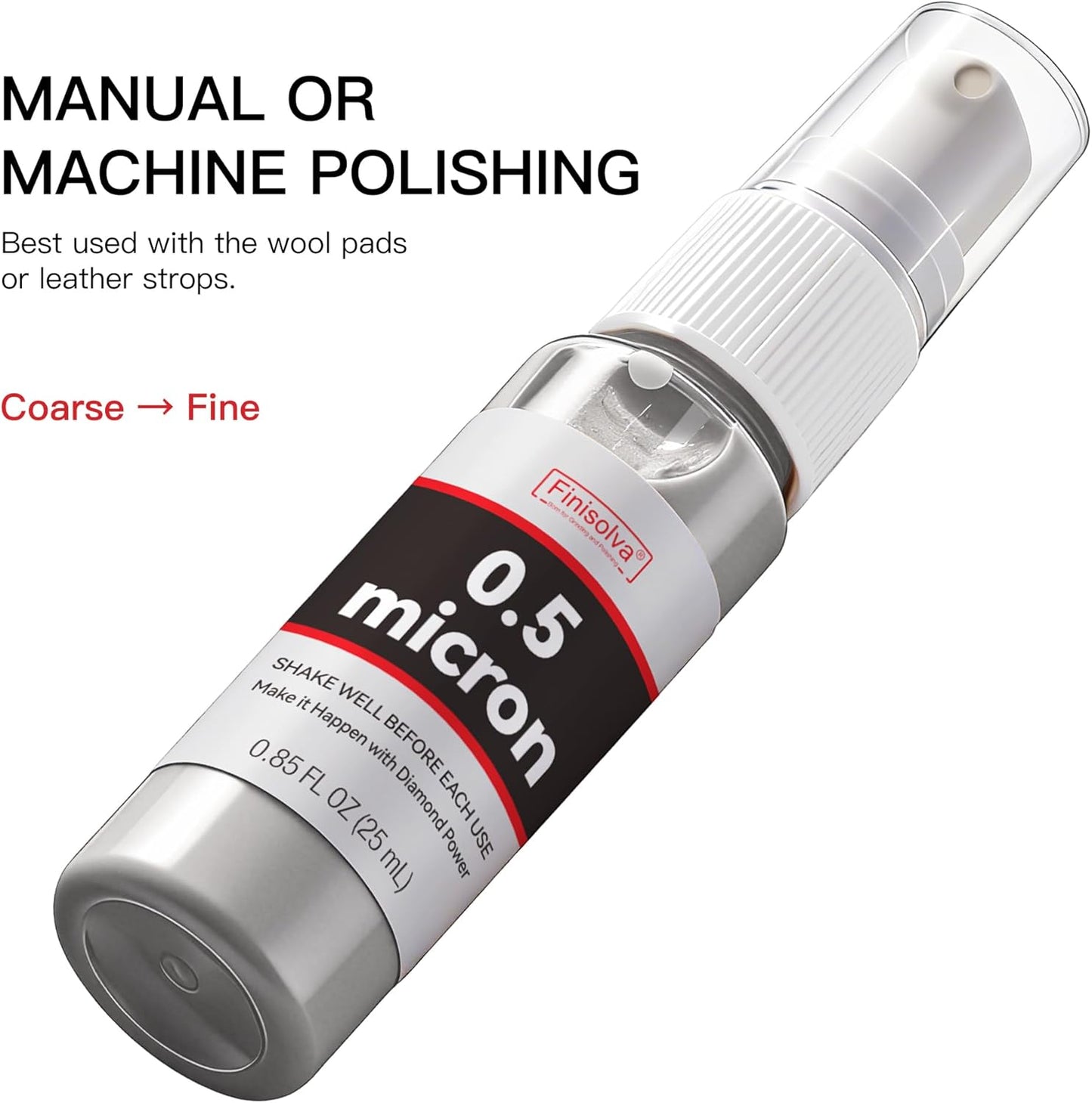 1 Micron Diamond Emulsion, 0.85 FL OZ 25 ML Diamond Stropping Compound for Leather Strops, Wool Pads & Polishing Cloths, Suspension for Knives, Tools, Metal, Glass, Ceramic & Stone