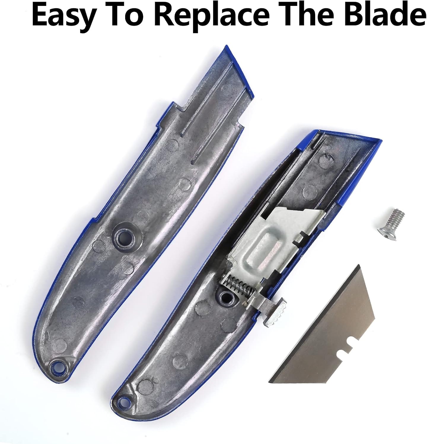 DIYSELF 2Pack Utility Knife Box Cutter Retractable Razor Blade Heavy Duty Box Cutters Knife PVC Pipe Cutter (Red)