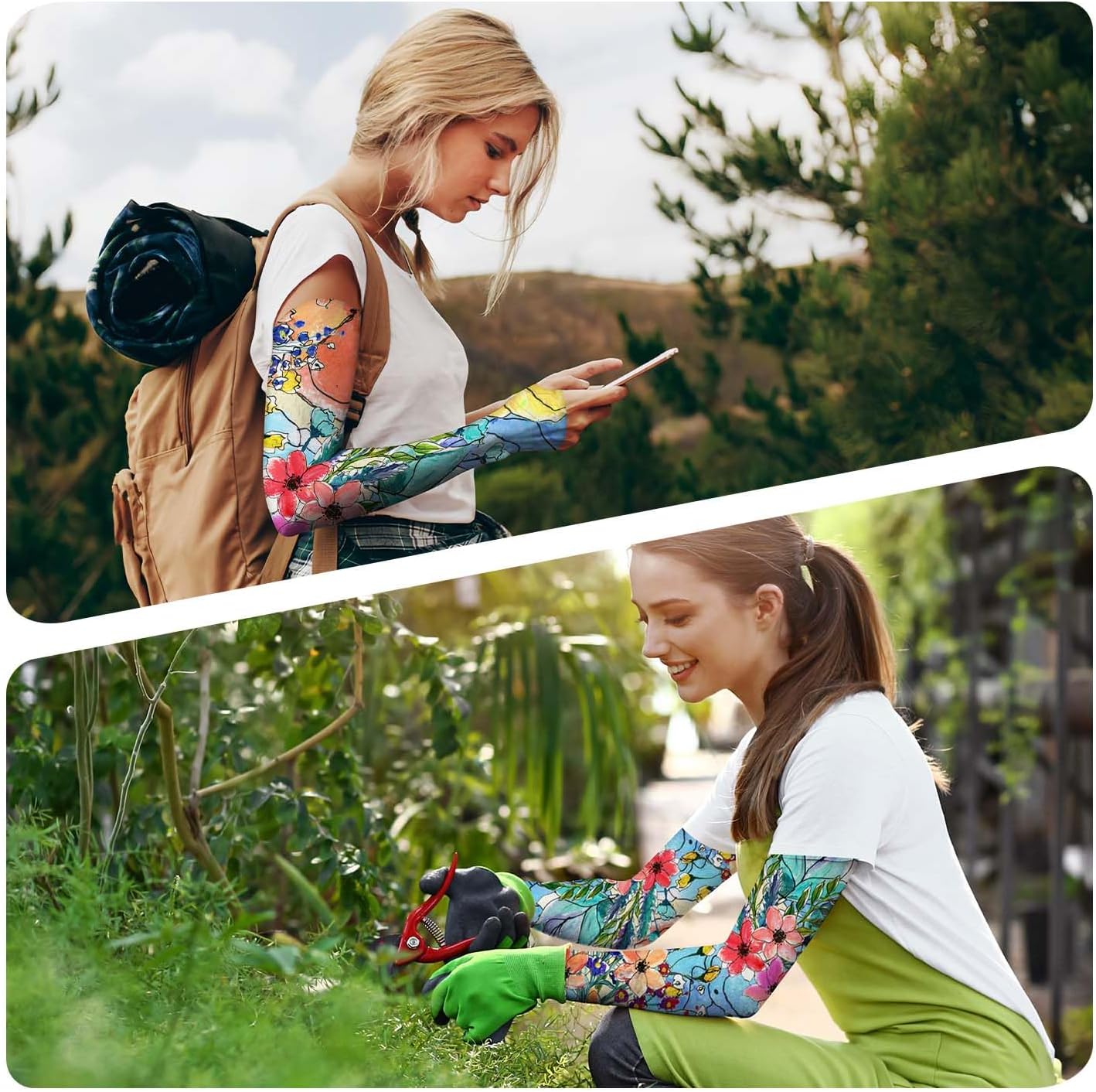 YPHCDO Gardening Sleeves Farm Sun Protection Arm Cooling Sleeves Thorn Proof Garden for Women Men with Thumb Hole