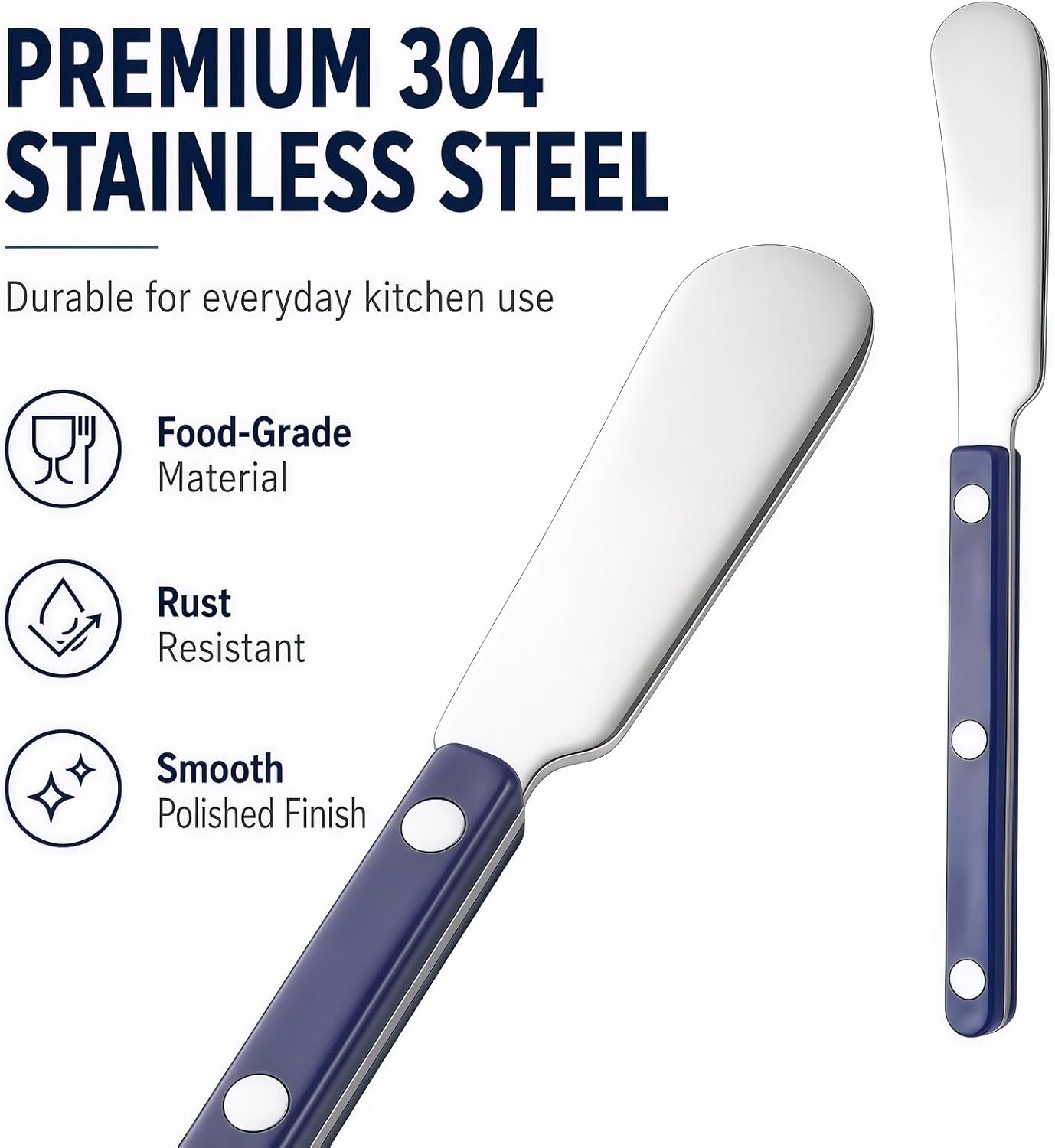 4PCS Stainless Steel Butter Knives Set: 6.3 Inch Cheese Spreader 304 Stainless Steel with Ergonomic Handle for Cheese, Butter & Jam (green)
