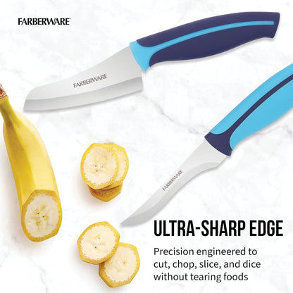 Farberware Precise Slice Utility Knife Set, 3 Piece, Multicolor