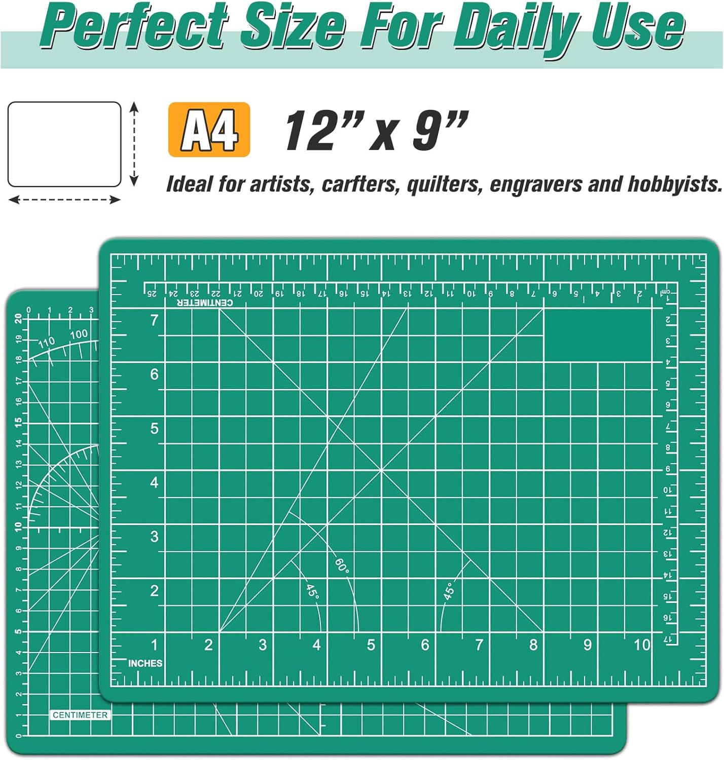 DIYSELF Cutting Mat 8in×6in, Self Healing Cutting Mat, A5 Rotary Cutting Mats for Crafts Sewing Hobby Fabric Project, 5-Ply Craft Cutting Board Double Sided, Craft Mat, Matting & Mounting Materials