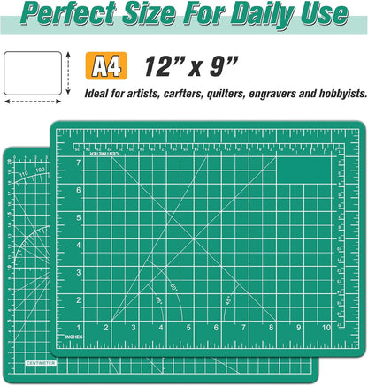 DIYSELF Cutting Mat 8in×6in, Self Healing Cutting Mat, A5 Rotary Cutting Mats for Crafts Sewing Hobby Fabric Project, 5-Ply Craft Cutting Board Double Sided, Craft Mat, Matting & Mounting Materials
