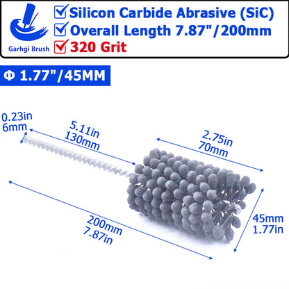 Garhgi 1-3/8" (35mm) Cylinder Honing Brush, 240 Grit Silicon Carbide Nylon Hone Tool, for Engine Cylinder Bore Deburring Finishing Deglazing Cleaning on Metals Steel Cast Iron