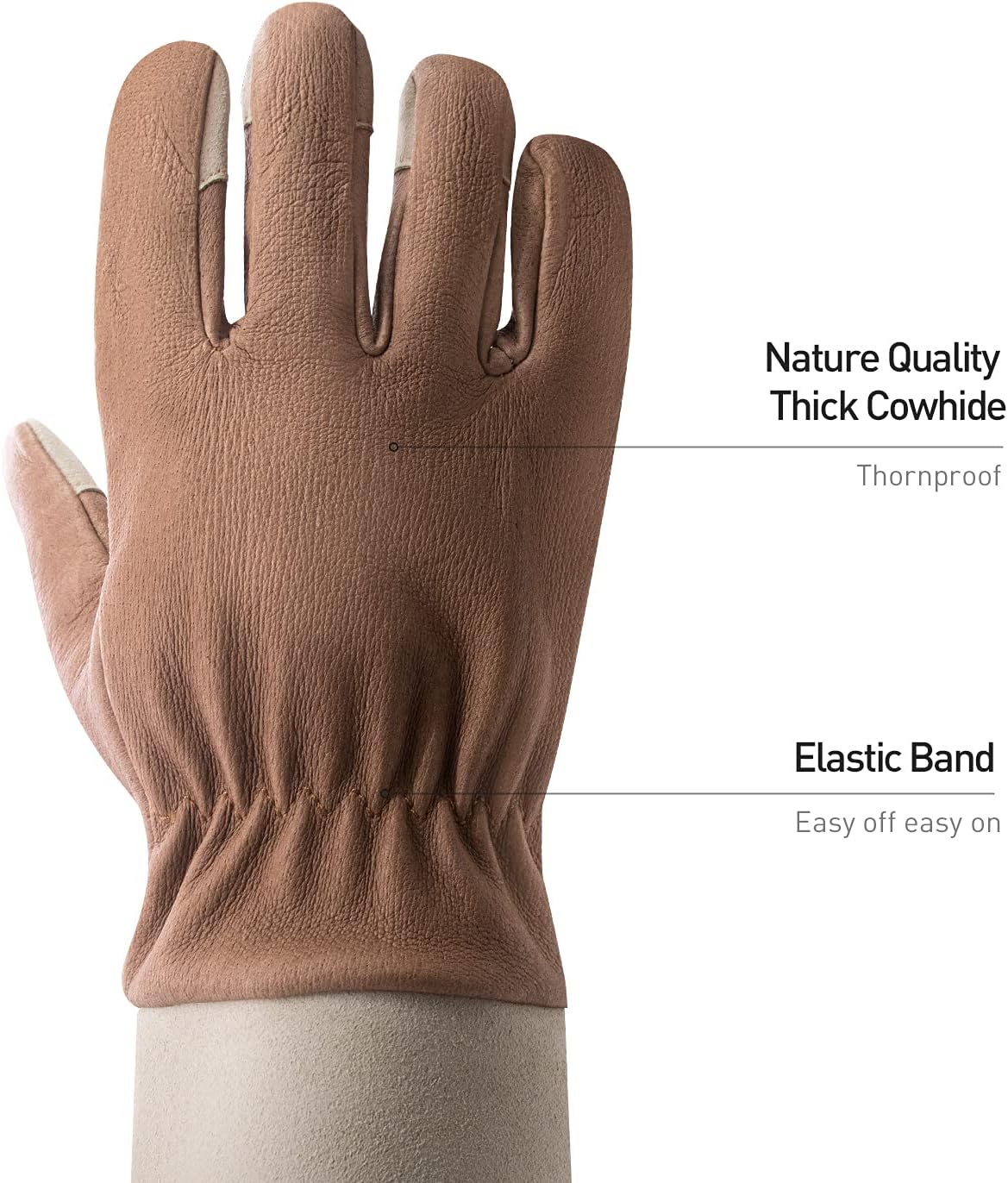 HANDLANDY Rose Pruning Gloves for Men & Women, Long Thorn Proof Gardening Gloves, Breathable Pigskin Leather Gauntlet, Best Garden Gifts & Tools for Gardener