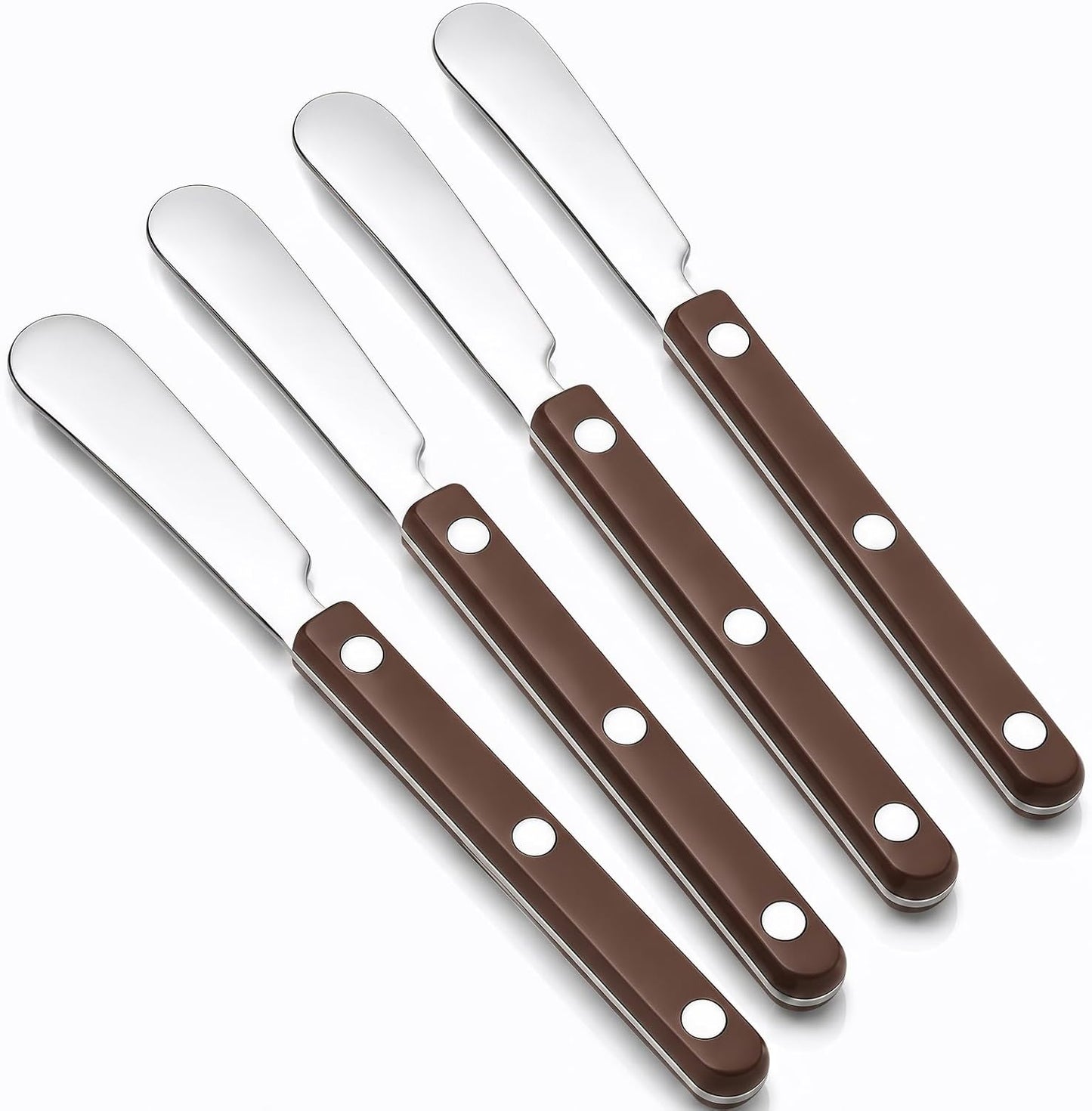 4PCS Stainless Steel Butter Knives Set: 6.3 Inch Cheese Spreader 304 Stainless Steel with Ergonomic Handle for Cheese, Butter & Jam (green)