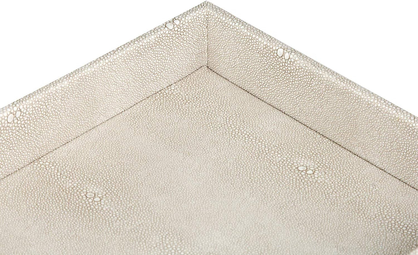 HofferRuffer Faux Leather Vanity Tray, Elegant Desktop Storage Organizer, Decorative Catchall for Perfume, Bathroom Valet, Nightstand or Dresser, 10.2 x 8.4 x 1.8 inches (Grey Stripe)