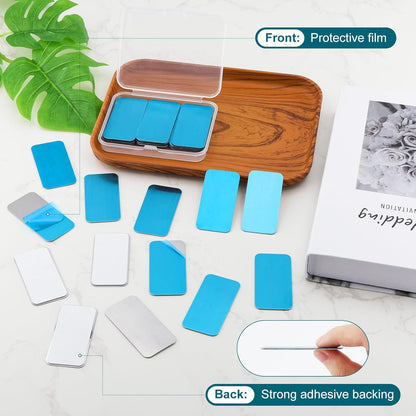 28 Pcs Adhesive Metal Plates for Magnetic Mounts, 2.36x1.18 Inch Steel Strips with Strong Backing Glue, Create Magnetic Surface for Vents, Phone Docks, DIY Projects (Not Magnets)