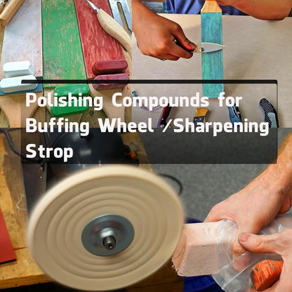 Polishing Buffing Compound Kit, Jeweler’s Rouge for Metal, Copper,Stainless Steel, Aluminum, Jewelry, Knife Strop & Buffing Wheel Polishing