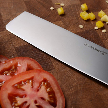 linoroso Serrated Bread Knife for Homemade Bread with Elegant Gift Box, Full Tang Ultra Sharp Forged German Carbon Stainless Steel Bread Knife 8 inch for Slicing Bread, Bagels, Cake - Classic Series