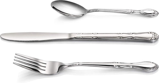 New Star Foodservice 58680 Stainless Steel Rose Pattern Oyster Fork, 5.8-Inch, 12 pieces