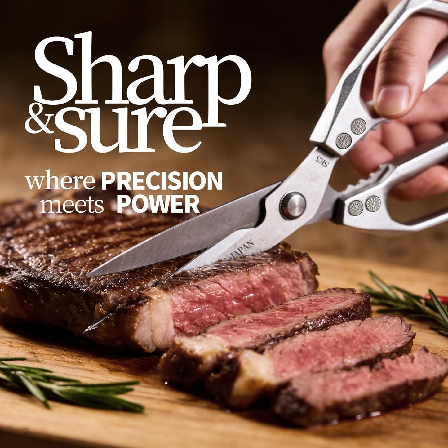 Japanese Kitchen Shears Black, Heavy Duty Poultry Shears, Kitchen Scissors for Meat Cutting, Chicken Bones, Gifts for Cooks Men Women Mom Dad