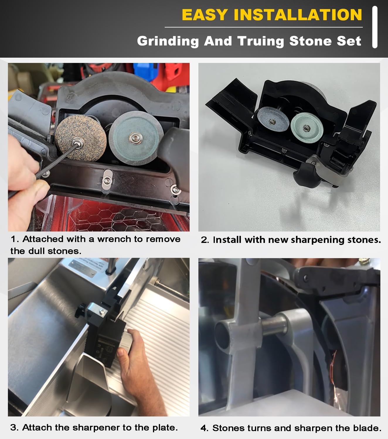 Sharpening Stones For BIZERBA, Grinding And Truing Stone Set Compatible with Bizerba Slicer All Models SE8, SE8L, SG8D, VS8, VS8D, VS8F, A330, A400, GSP, SE12, G13, SE355, SE128, A330FB, VS12