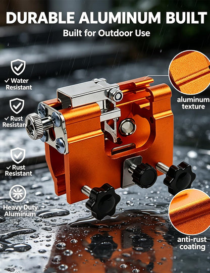 Chainsaw Sharpener, Portable Hand Crank Chain Saw Sharpening Tool with Adjustable Guide, Universal Fit for Most Chain Sizes, Manual Chainsaw Chain Sharpener for Outdoor & Field Use (Blue-Small)