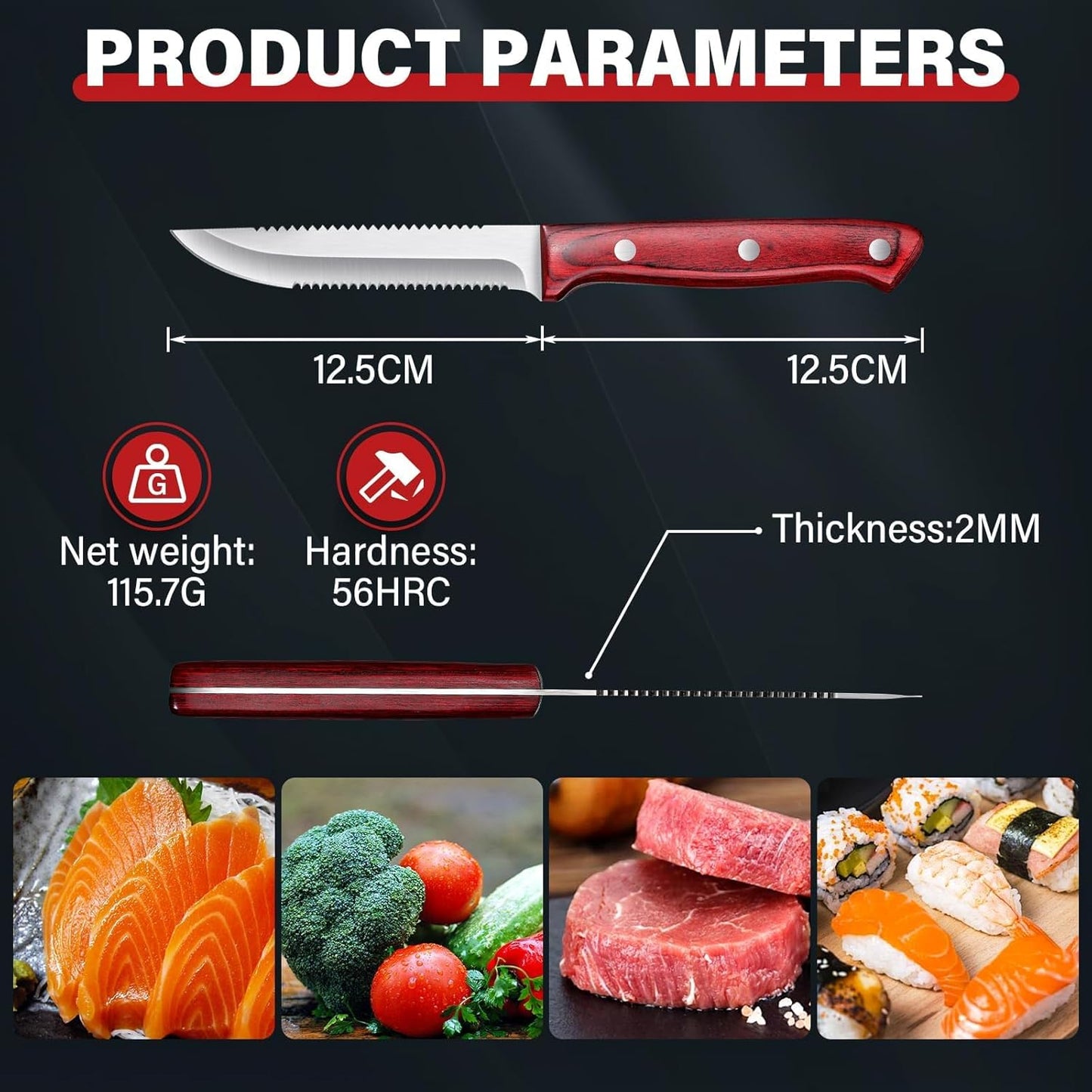 TAN REN Fillet Knife for Fish, 6inch Flexible Fishing Knife with Sheath, High Carbon Steel Salmon Fillet Knives, Sharp Fish Knives for Filleting and Cleaning