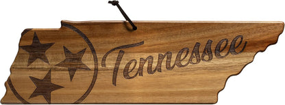 Totally Bamboo Rock & Branch Origins Series New York State Shaped Cutting Board and Charcuterie Serving Tray, Includes Hang Tie for Wall Display