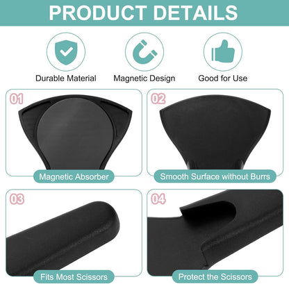 uxcell Magnetic Scissor Holder, 7.48" x 3.46" Plastic Scissors Cover Durable Waterproof Protector Portable with Long Magnetic Absorber for Kitchen Shears, Black