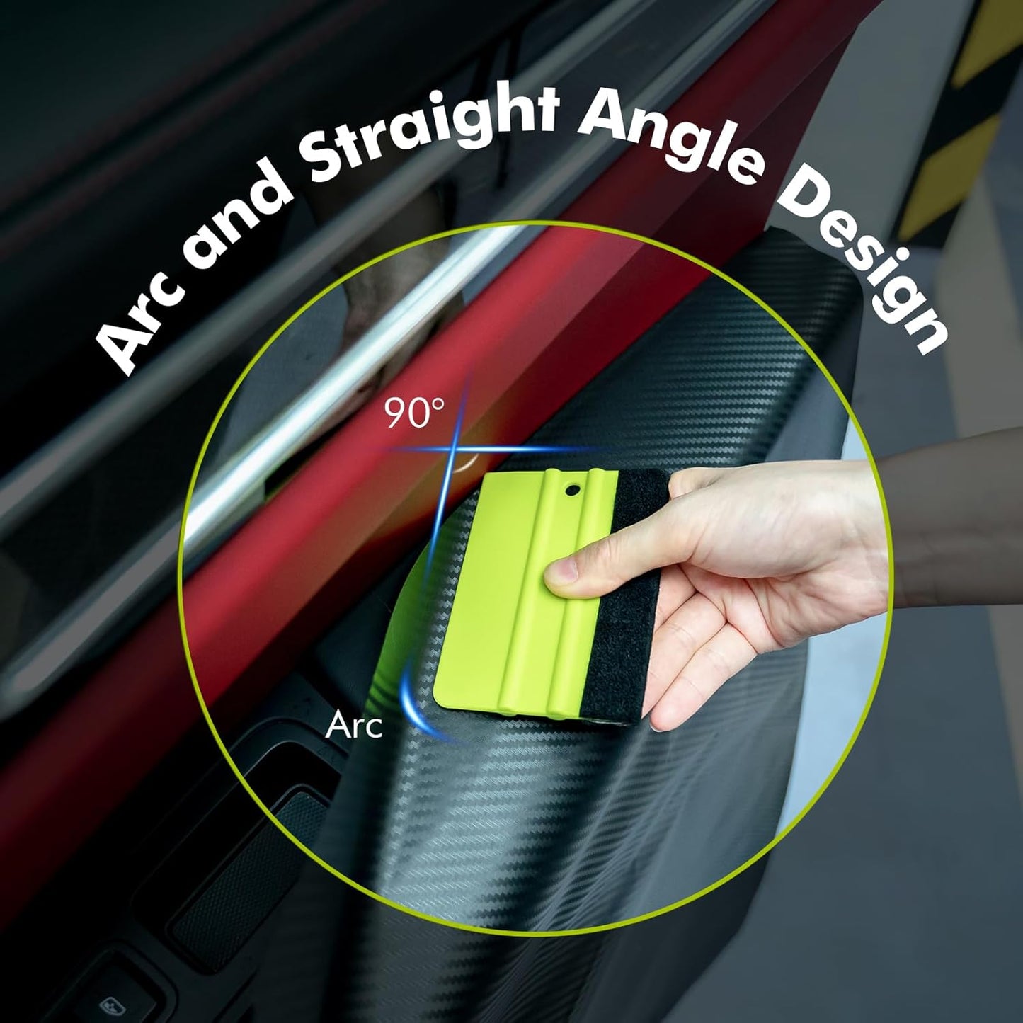 FOSHIO Vinyl Magnets Window Tint Kit, 6PCS Car Wrap Magnets & Vinyl Wrap Gloves, Felt Squeegee and Felt Tape, Utility Knife Set Wrapping Paper Cutter, Micro Squeegee Corner Squeegee Window Tint Tools
