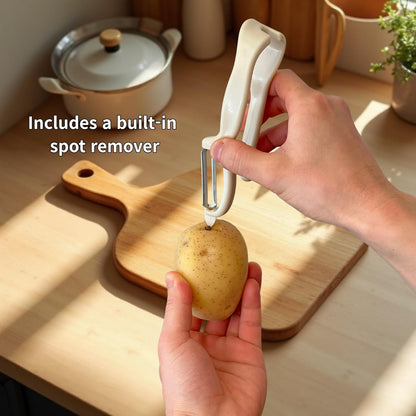 Apple Peeler with Support Guard – Easy and Safe Tool for Peeling Apples, Fruits and Vegetables Without Finger Strain or Cuts