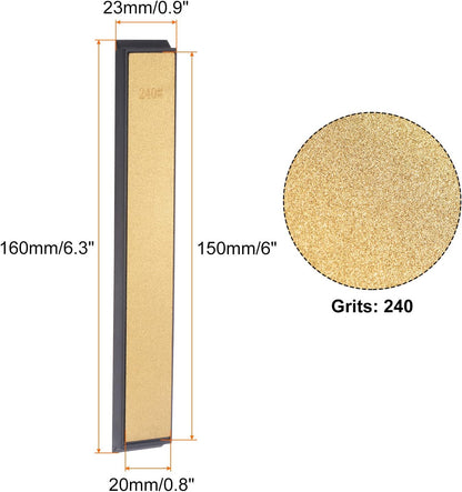 uxcell Diamond Sharpening Stone, 6" x 0.8" (150mm x 20mm) 80 Grits Titanium Coated Whetstone Sharpener Grinding Plate Hand Tool