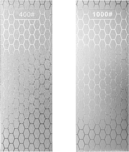 Double sided diamond grinding stone with a mesh size of 200/600，300/1000，400/1000，400/1200, with leather straps, suitable for kitchen, outdoor and other cutting tools (TD180-400/100)
