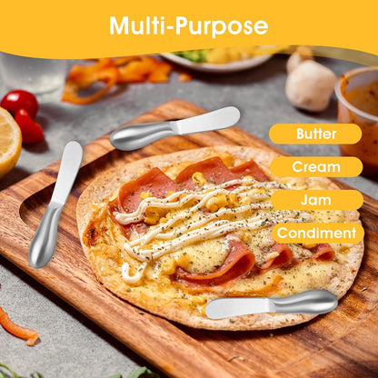 WLLHYF 8 Pcs Cheese Spreader Knives, Mini Cheese and Butter Spreader Knife Set Stainless Steel Sandwich Cream Cake Butter Knives for Christmas Thanksgiving Day