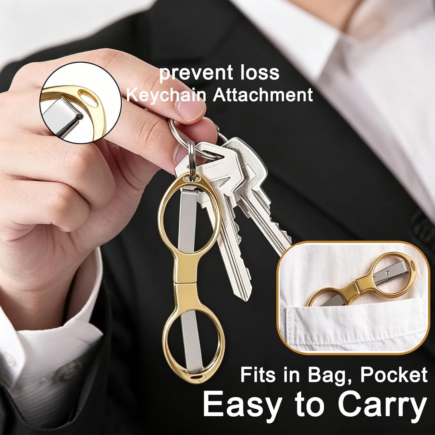 Folding Scissors, TSA Compliant & Portable, Compact, Safe Travel Scissors, Stainless Steel Retractable, 2 Pcs