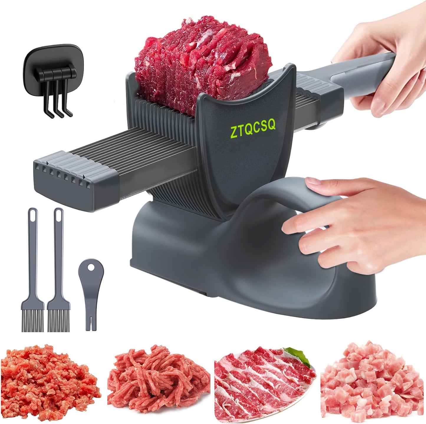 Fresh Meat Slicer Cleaver, Thickness Adjustable 2 or 4 mm, Manual Fresh Meat Cutter, Fresh Meat Slicing Shredding, Fresh Beef Pork Mutton for Home Cooking BBQ Hot Pot Meat Slicer, Meat Cleavers