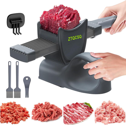 Fresh Meat Slicer Cleaver, Thickness Adjustable 2 or 4 mm, Manual Fresh Meat Cutter, Fresh Meat Slicing Shredding, Fresh Beef Pork Mutton for Home Cooking BBQ Hot Pot Meat Slicer, Meat Cleavers