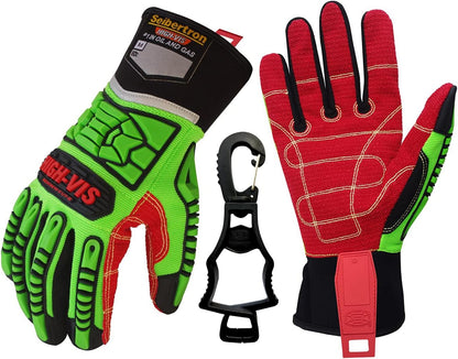 Seibertron High-Vis Series Cut Resistant Reducing Anti-Impact Mechanics Heavy Duty Safety Rescue Oil and Gas Gloves