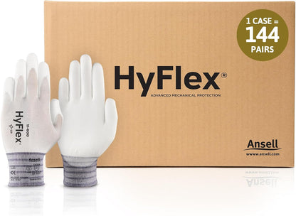 Ansell HYFLEX 11-600 Light Duty Nylon Industrial Gloves w/Palm Coating for Metal Fabrication
