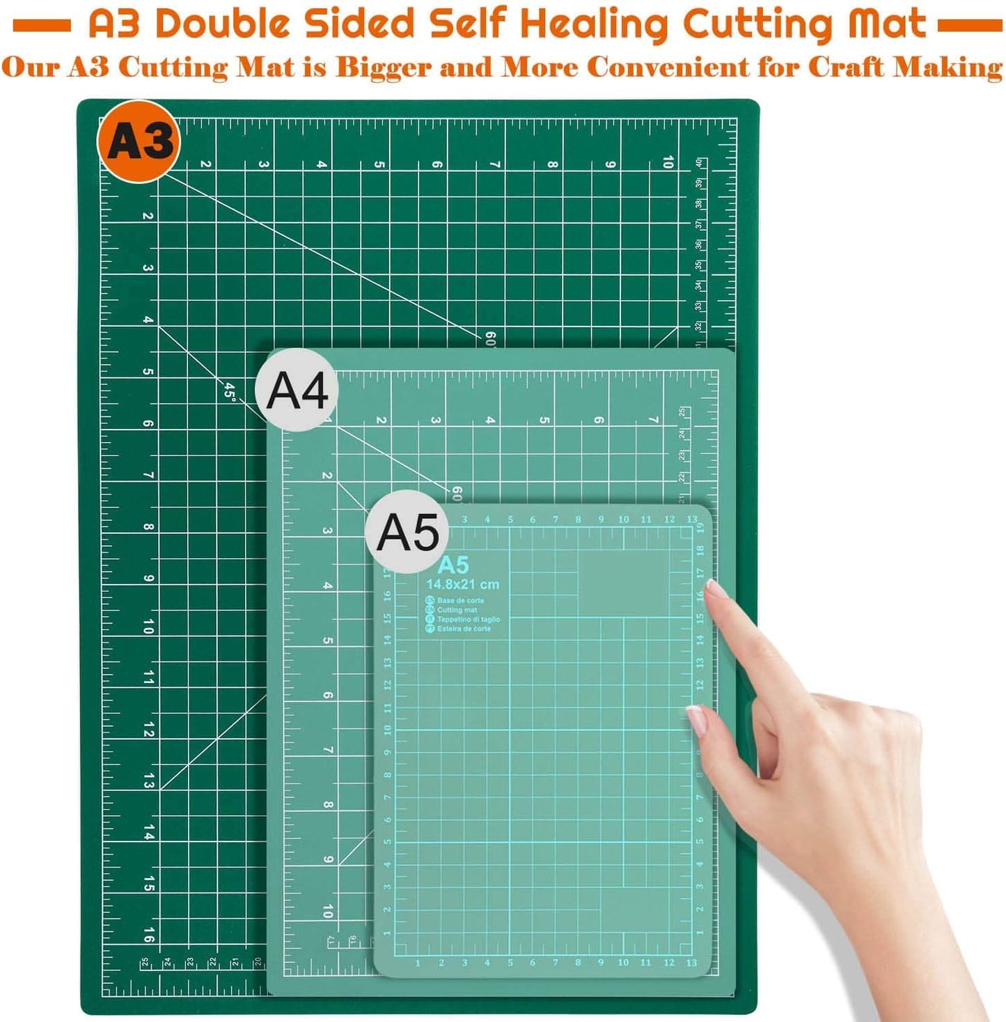anezus Self Healing Sewing Mat, Rotary Cutting Mat Double Sided 5-Ply Craft Cutting Board for Sewing Crafts Hobby Fabric Precision Scrapbooking Project 9inch x 12inch(A4)