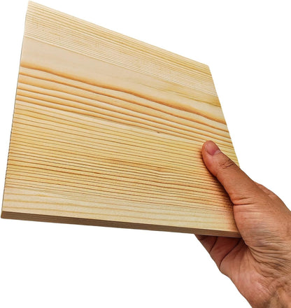 6PCS Unfinished Wood Square Blocks for Crafts, 6x6x1in Blank Wooden Squares Pine Wood Boards for Carving,DIY Wood Coasters,Painting & Burning